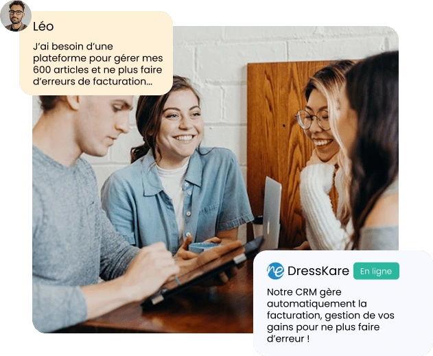 Vendeuse utilisant le CRM DressKare